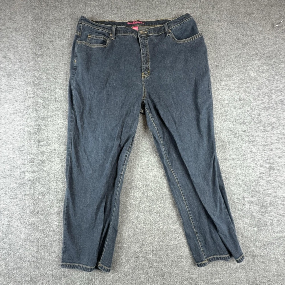 Liz & Me Signature Jeans Womens 20WP Dark Wash Mid Rise Straight Stretch Denim